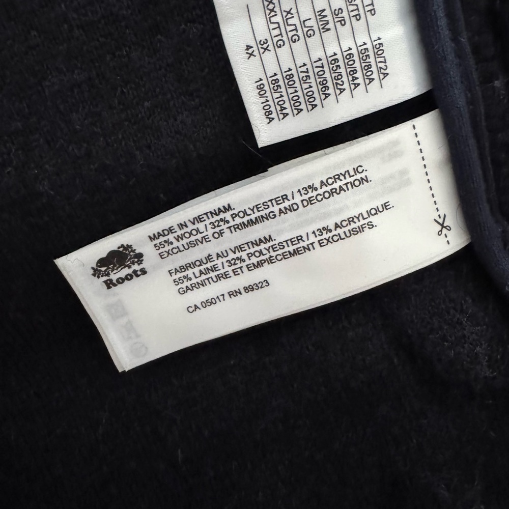 ROOTS Dark Blue Double-Breasted Wool Blend Pea Coat (XXS) - Picture 7 of 8